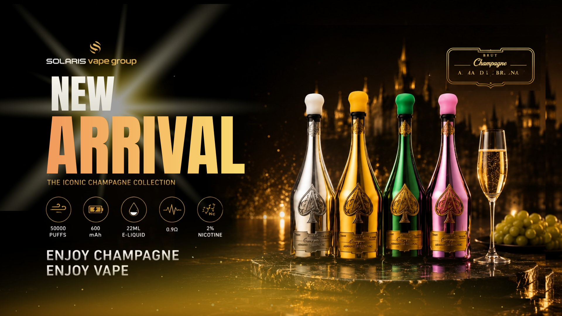 Champagne ARMAND DE BRIGNAC 50000 Puffs ACE of Spades Disposable Vape