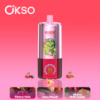 OKSO 3in1 70000 70K_Puffs Disposable Vape Cherry Cola Juicy Peach Cherry Soft Candy EuroVapepro