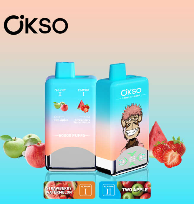 OKSO Double Flavour 60000 60K Puffs Disposable Vape Strawberry Watermelon Two Apple Eurovapepro