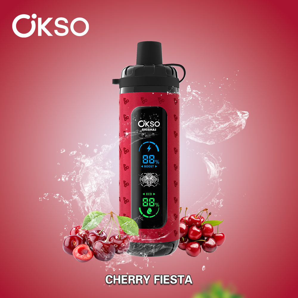OKSO Shisha Max 40000 40K Puffs Disposable Vape Cherry Fiesta EuroVapePro