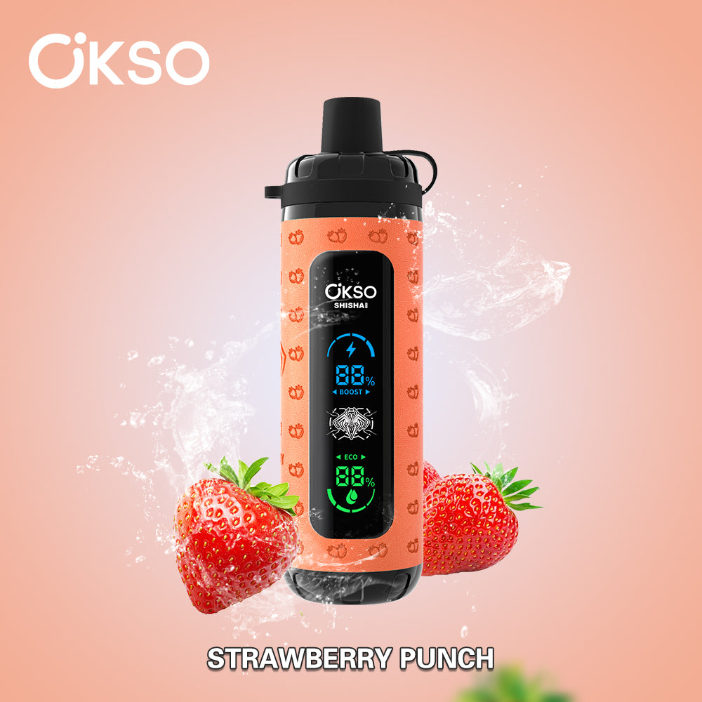 OKSO Shisha Max 40000 40K Puffs Disposable Vape Strawberry Punch EuroVapePro