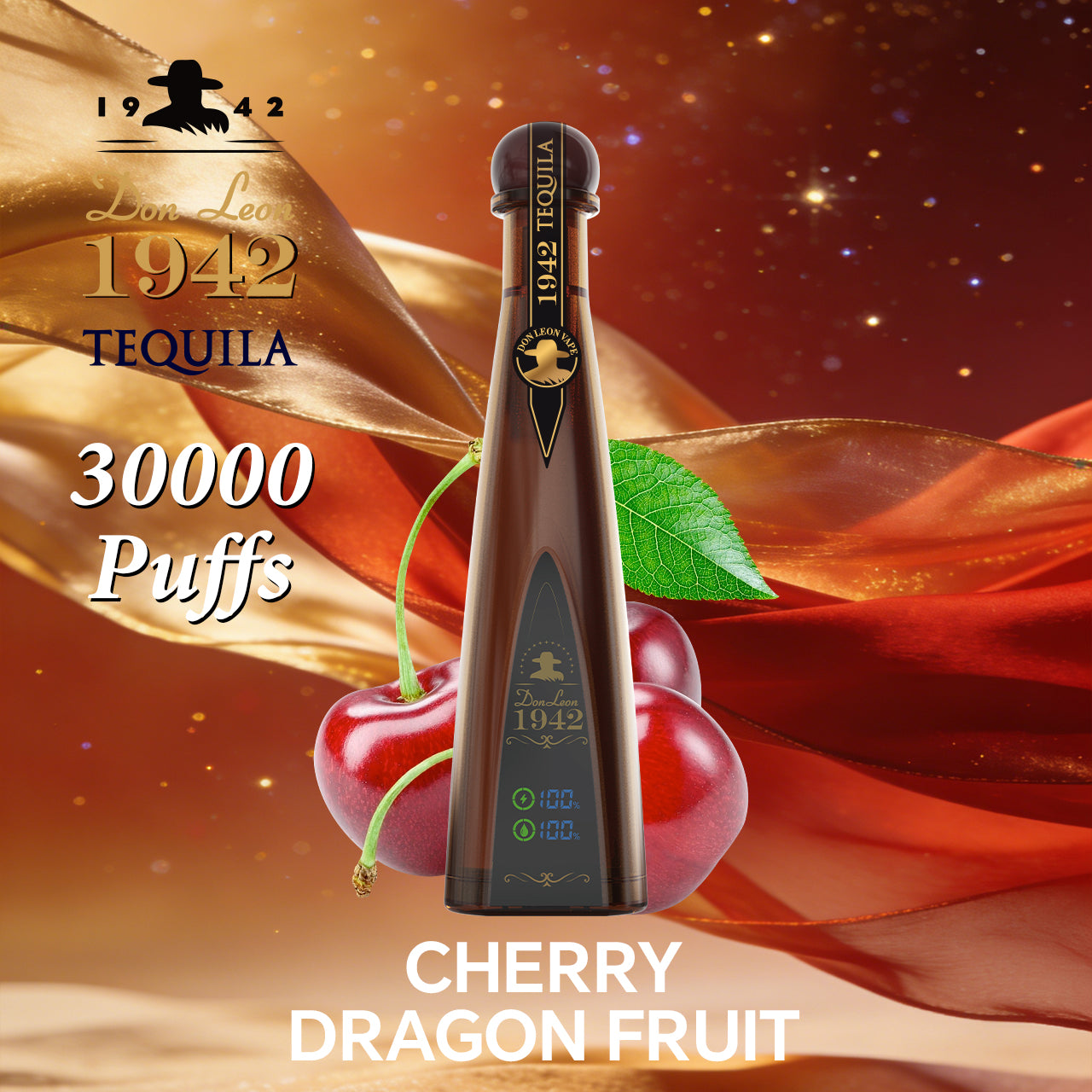 TEQUILA /HUMO AZUL Don Leon 1942 Bottle Design 30000 Puffs 2% Nic Cherry Dragon Fruit Disposable Vape /eurovapepro