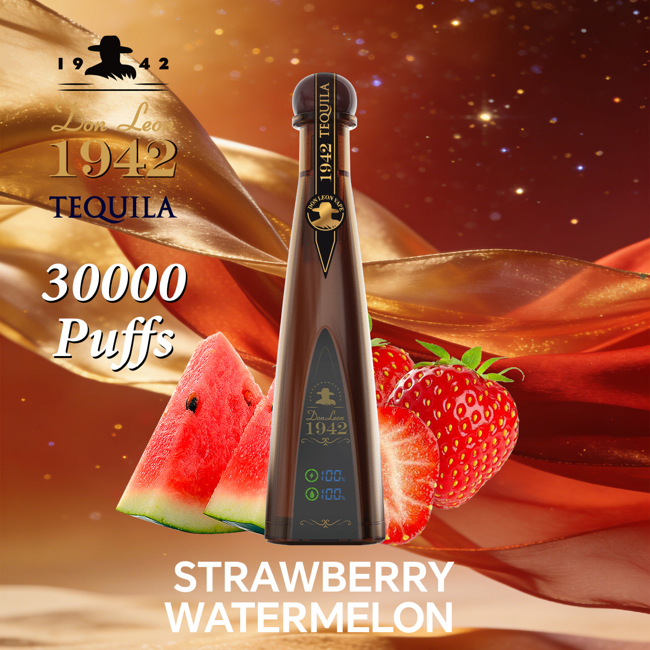 TEQUILA /HUMO AZUL Don Leon 1942 Bottle Design 30000 Puffs 2% Nic Strawberry Watermelon Disposable Vape /eurovapepro