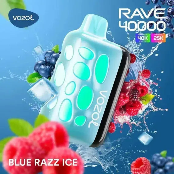 VOZOL RAVE 40000 Puffs Disposable Vape Blue Razz Ice Instock EU Warehouse /EUROVAPEPRO