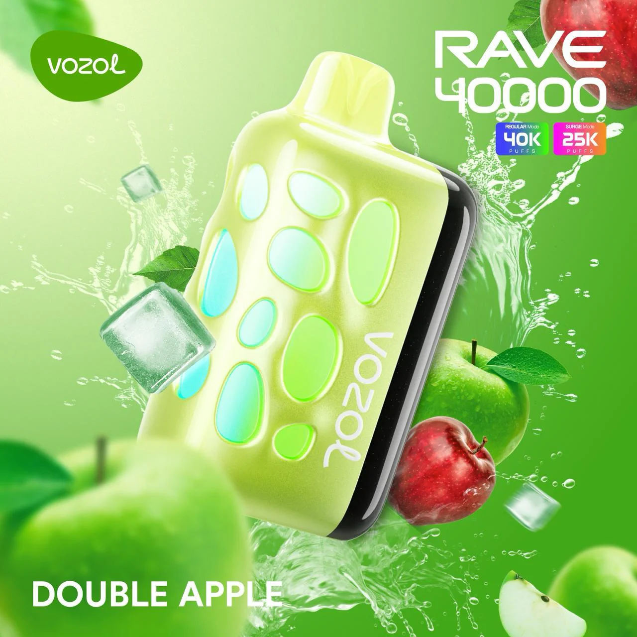 VOZOL RAVE 40000 Puffs Disposable Vape Doubel Apple Instock EU Warehouse /EUROVAPEPRO