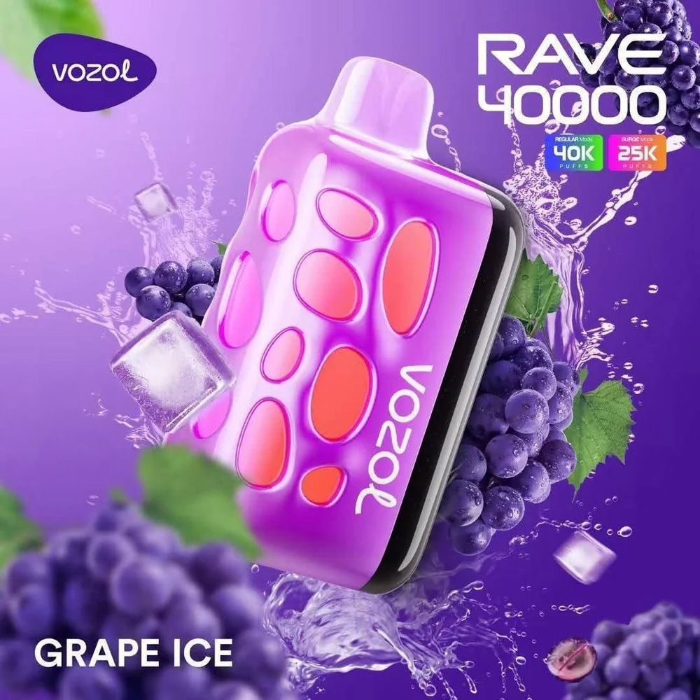 VOZOL RAVE 40000 Puffs Disposable Vape Grape Ice Instock EU Warehouse /EUROVAPEPRO