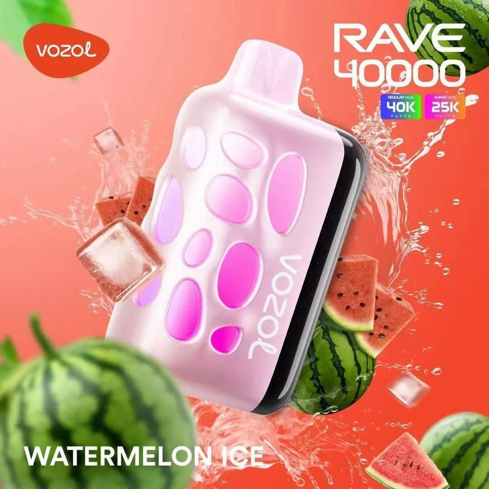 VOZOL RAVE 40000 Puffs Disposable Vape Watermelon Ice Instock EU Warehouse /EUROVAPEPRO