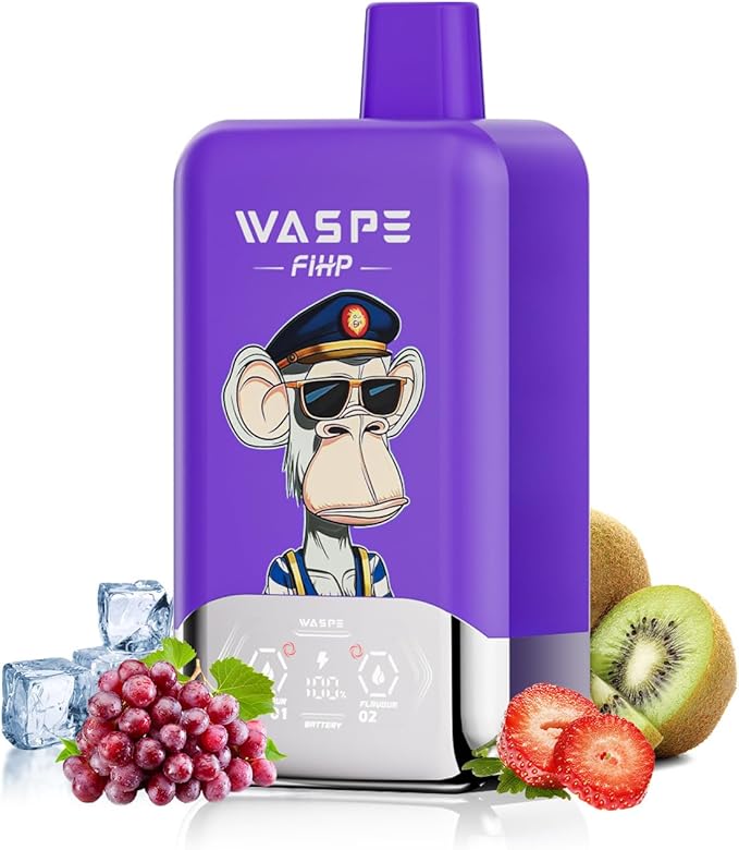 WASPE Fihp 40K Puffs 2 In 1 Grape Ice & Strawberry Kiwi Disposable Vape Dual Flavors Vape