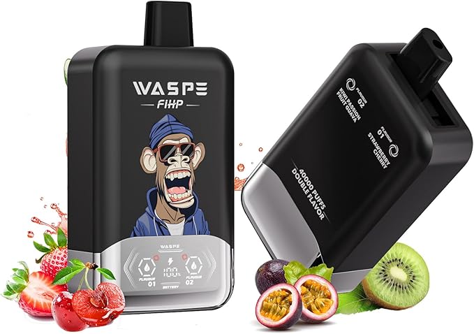 WASPE Fihp 40K Puffs Kiwi Passion Fruit & Strawberry Cherry 2 in 1 Disposable Vape Dual Flavors Vape