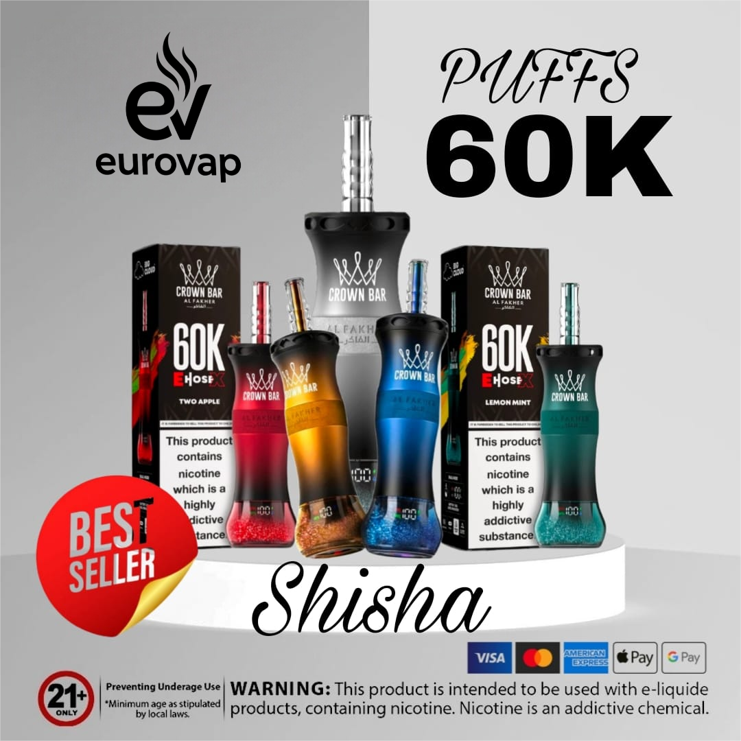 Al Fakher Crown Bar E Hose X 60000 Puffs Disposable Vape Instock EU Warehouse/eurovapepro