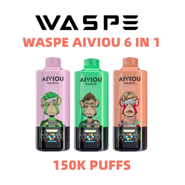 WASPE Aiviou 150K 150000 Puffs 6-in-1 Rechargeable Disposable Kit