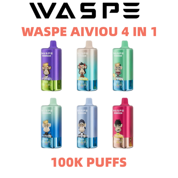 WASPE Aiviou 4 In 1 100k Puffs LED Display Rechargeable Disposable Vape