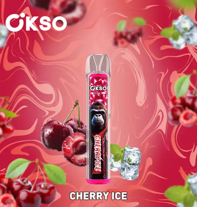 OKSO Crystal Bar 800 Disposable Vape Cherry Ice-EUROVAPEPRO