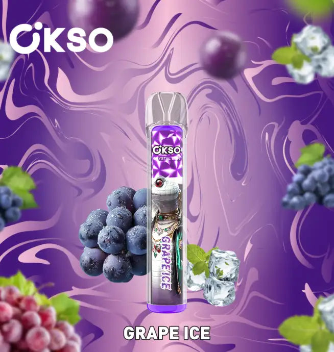 OKSO Crystal Bar 800 Disposable Vape Grape Ice-EUROVAPEPRO