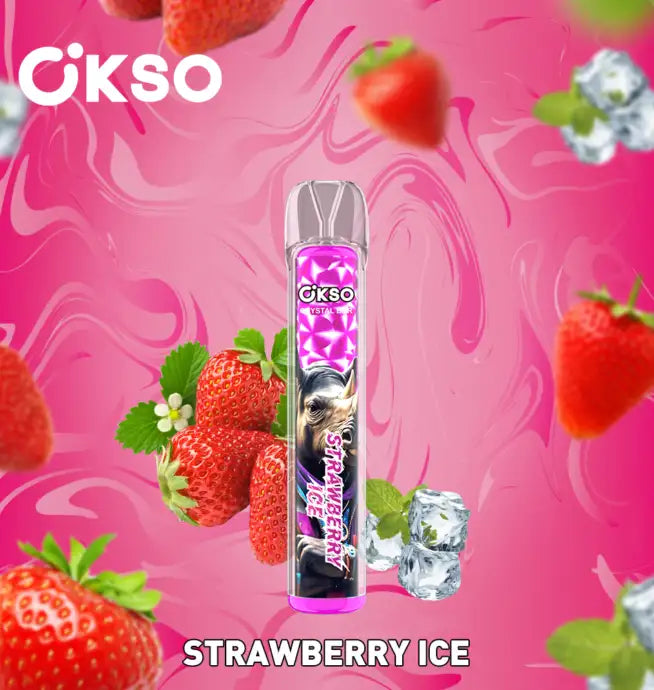 OKSO Crystal Bar 800 Disposable Vape Strawberry Ice-EUROVAPEPRO