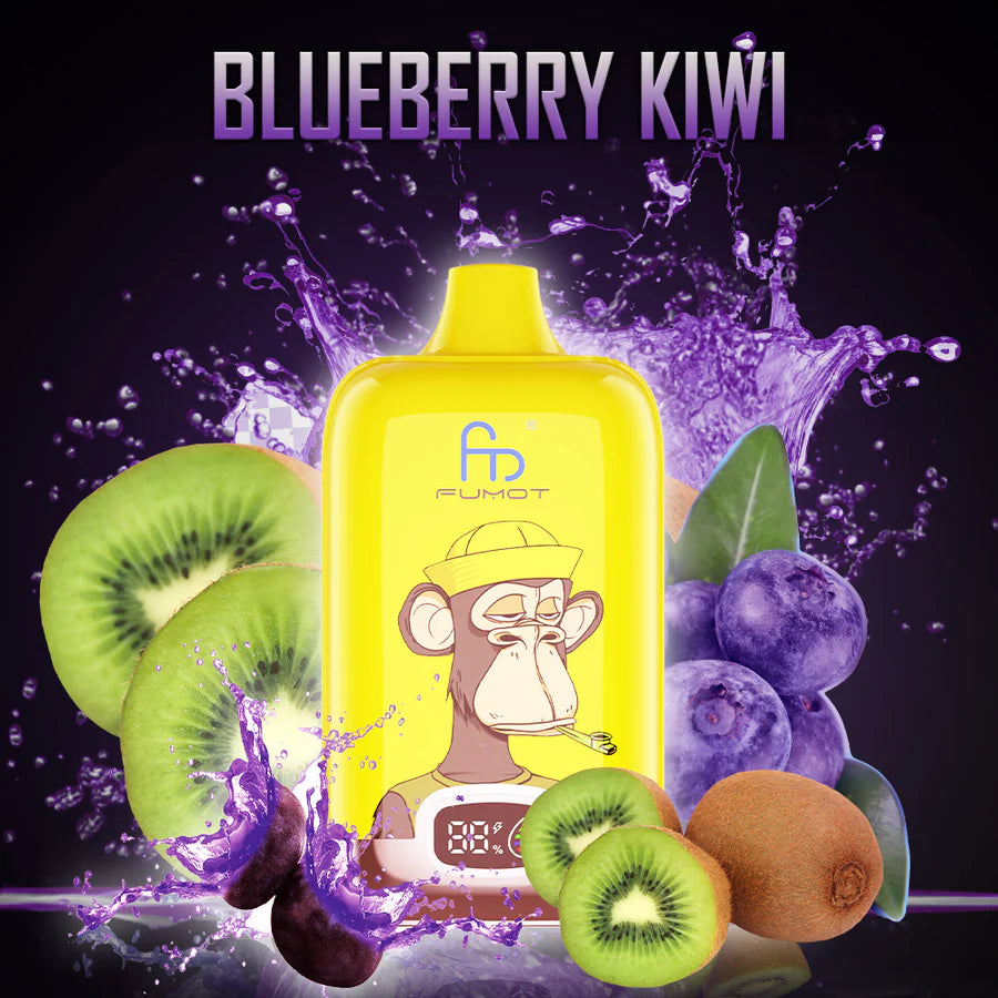 FUMOT RandM Tornado Digital Box - 12000 Puffs Disposable Vape Blueberrry Kiwi-EUROVAPEPRO