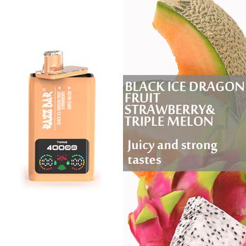Razz Bar 40000 Puffs – Dual-Flavor Vape Kit Black Ice Dragon Fruit Strawberry & Triple melon  2 In 1 Disposable Vape/eurovapepro