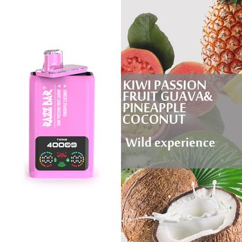 Razz Bar 40000 Puffs – Dual-Flavor Vape Kit Kiwi Passion Fruit Guava &Pineapple Coconut 2 In 1 Disposable Vape/eurovapepro