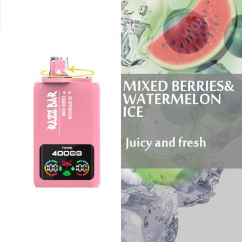 Razz Bar 40000 Puffs – Dual-Flavor Vape Kit  Mixed Berries & Watermelon Ice 2 In 1 Disposable Vape/eurovapepro