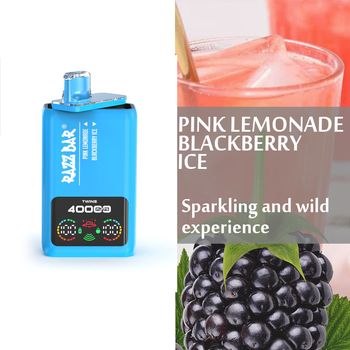 Razz Bar 40000 Puffs – Dual-Flavor Vape Kit Pink  Lemonade&Blackberry Ice 2 In 1 Disposable Vape/eurovapepro