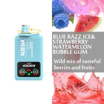 Razz Bar 40000 Puffs – Dual-Flavor Vape Kit  Blue Razz Ice&Strawberry Watermelon Bubble Gum 2 In 1 Disposable Vape/eurovapepro