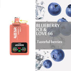 Razz Bar 40000 Puffs – Dual-Flavor Vape Kit  Blueberry Ice& Love 66 2 In 1 Disposable Vape/eurovapepro