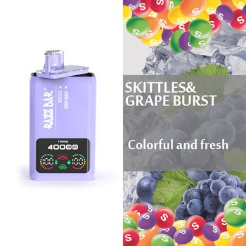 Razz Bar 40000 Puffs – Dual-Flavor Vape Kit Skittles&Grape Burst 2 In 1 Disposable Vape/eurovapepro