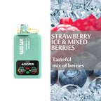 Razz Bar 40000 Puffs – Dual-Flavor Vape Kit  strawberry Ice & Mixed Berries 2 In 1 Disposable Vape/eurovapepro