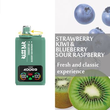 Razz Bar 40000 Puffs – Dual-Flavor Vape Kit  Strawberry Kiwi&Blueberry Sour Raspberry 2 In 1 Disposable Vape/eurovapepro