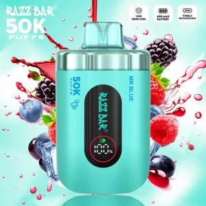 RAZZ Bar Smart LED Screen 50000 Puffs mr blue Disposable Vape Instock EU Warehouse/eurovapepro