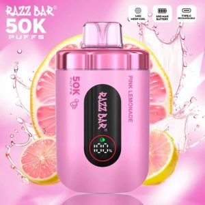 RAZZ Bar Smart LED Screen 50000 Puffs pink lemonade Disposable Vape Instock EU Warehouse/eurovapepro