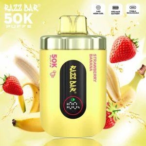RAZZ Bar Smart LED Screen 50000 Puffs strawberry banana Disposable Vape Instock EU Warehouse/eurovapepro