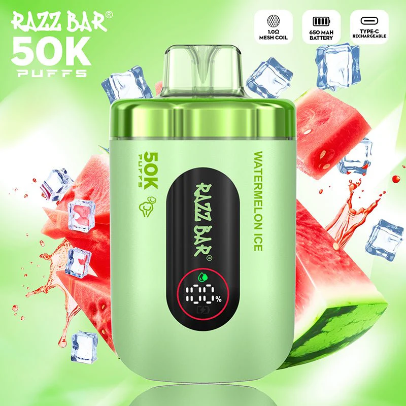 RAZZ Bar Smart LED Screen 50000 Puffs watermelon ice Disposable Vape Instock EU Warehouse/eurovapepro
